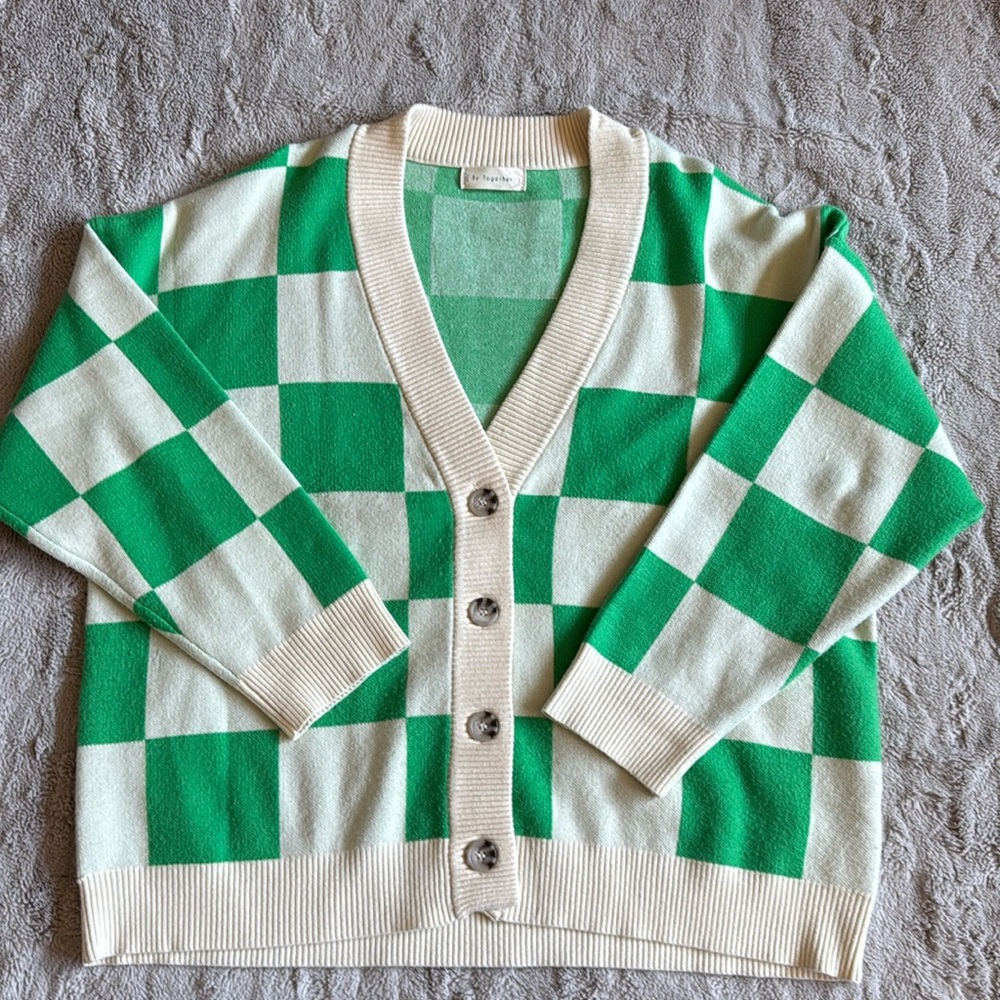 Checker Cardigan